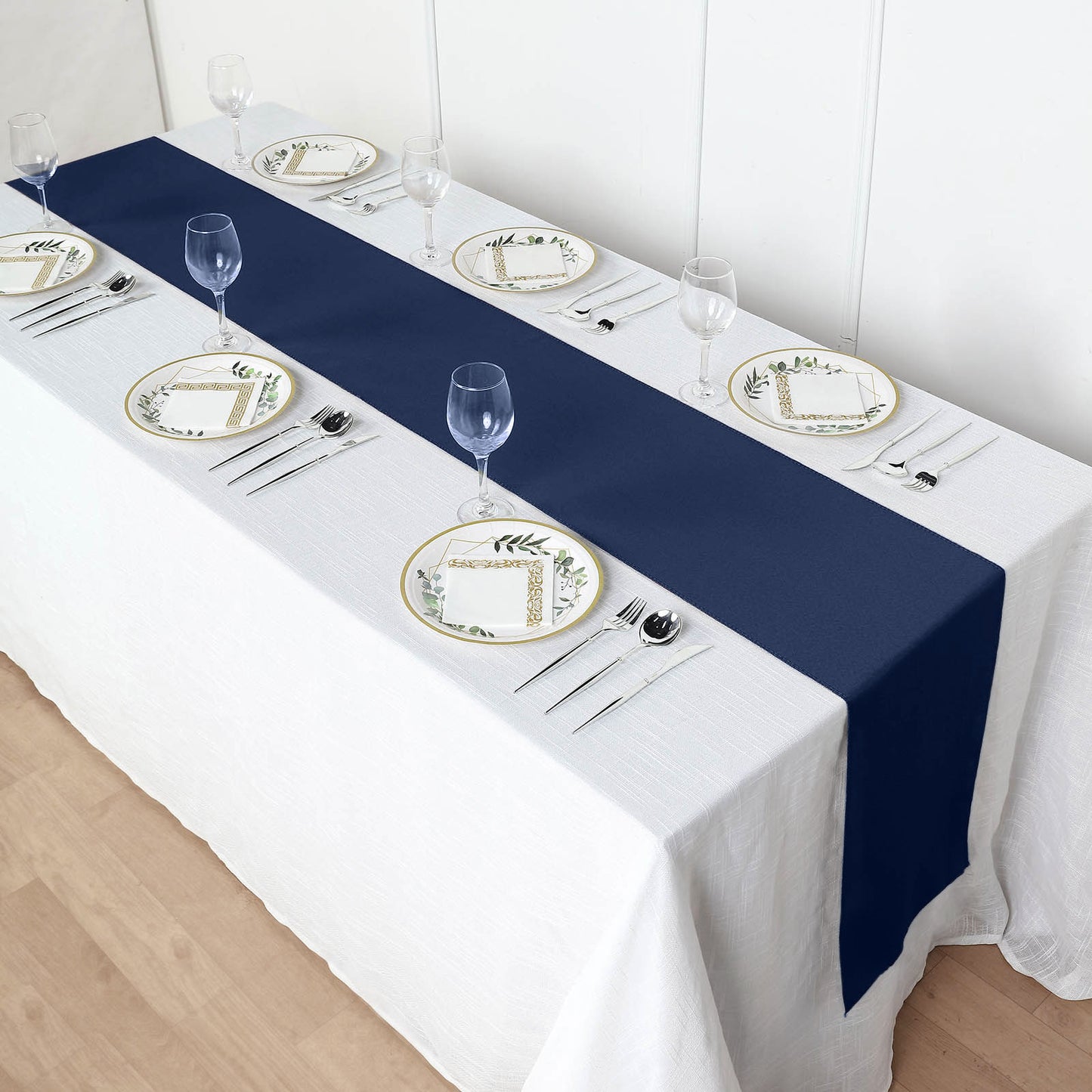 12"x108" Navy Blue Polyester Table Runner