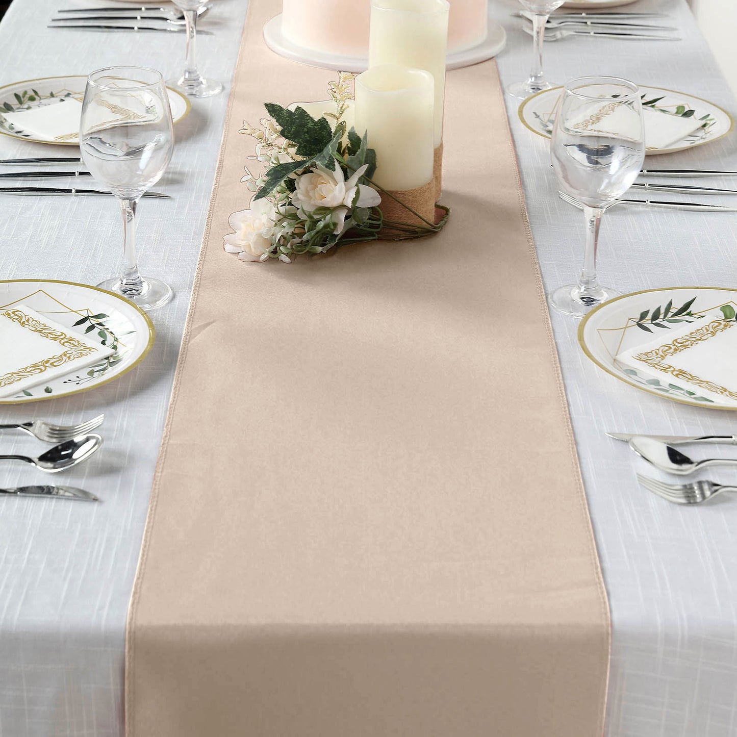 12"x108" Nude Polyester Table Runner