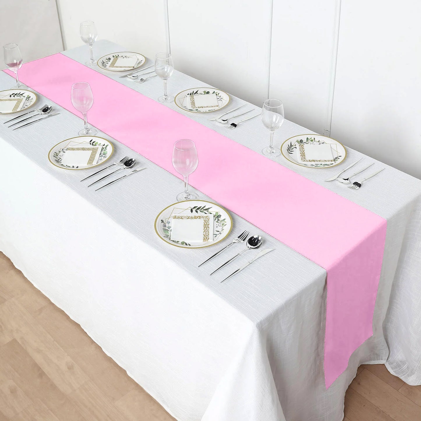 12"x108" Pink Polyester Table Runner