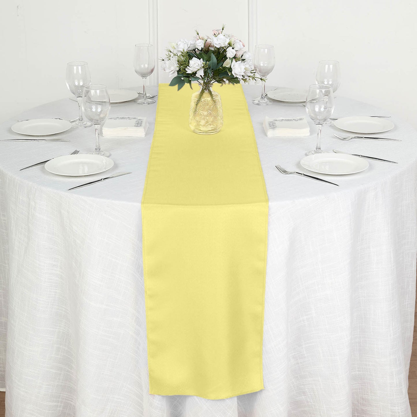 12"x108" Yellow Polyester Table Runner