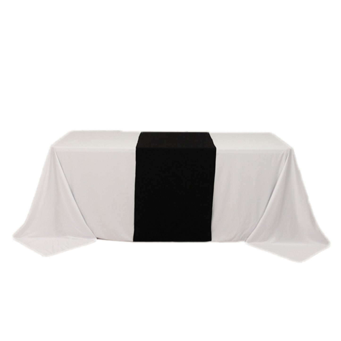 Black Wide Premium Polyester Table Runner, Printable Sublimation Blank Banner - 24"x72"
