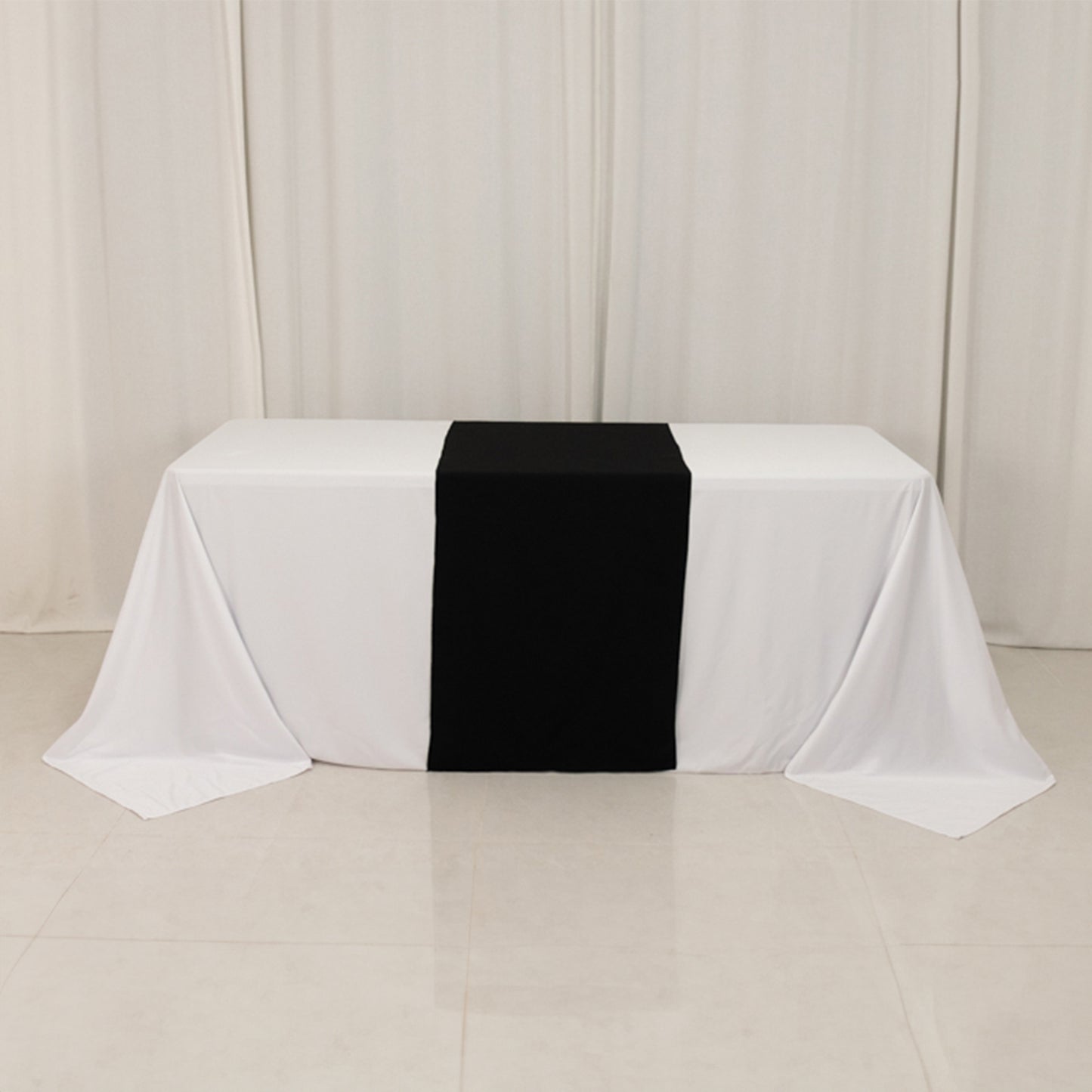 Black Wide Premium Polyester Table Runner, Printable Sublimation Blank Banner - 24"x72"