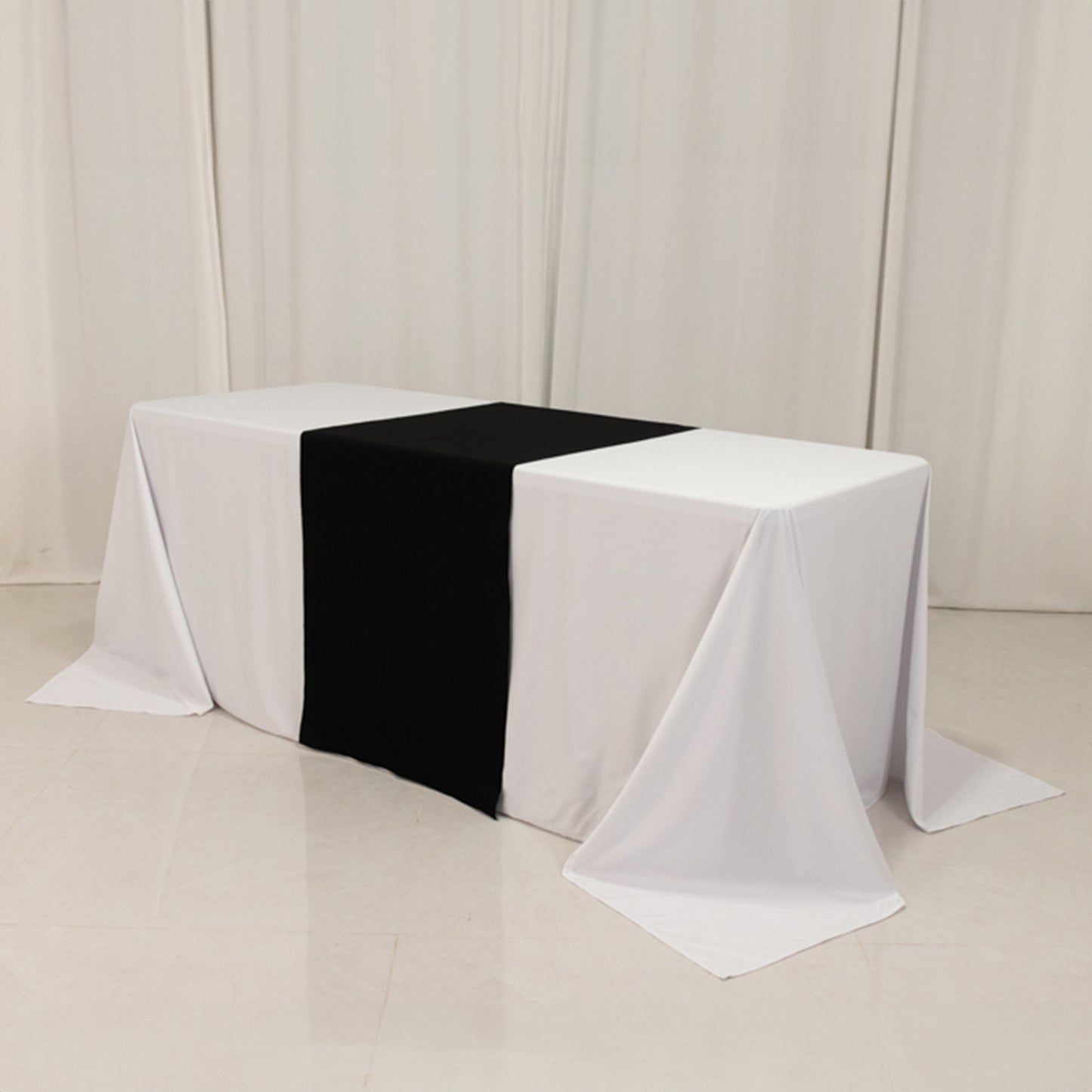Black Wide Premium Polyester Table Runner, Printable Sublimation Blank Banner - 24"x72"