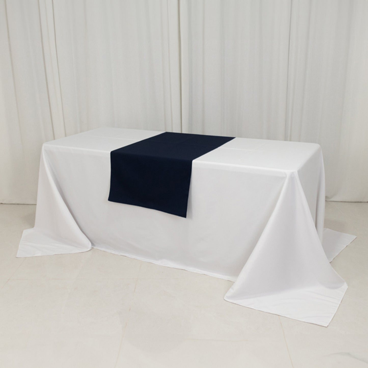 Navy Blue Wide Premium Polyester Table Runner, Printable Sublimation Blank Banner - 24"x72"