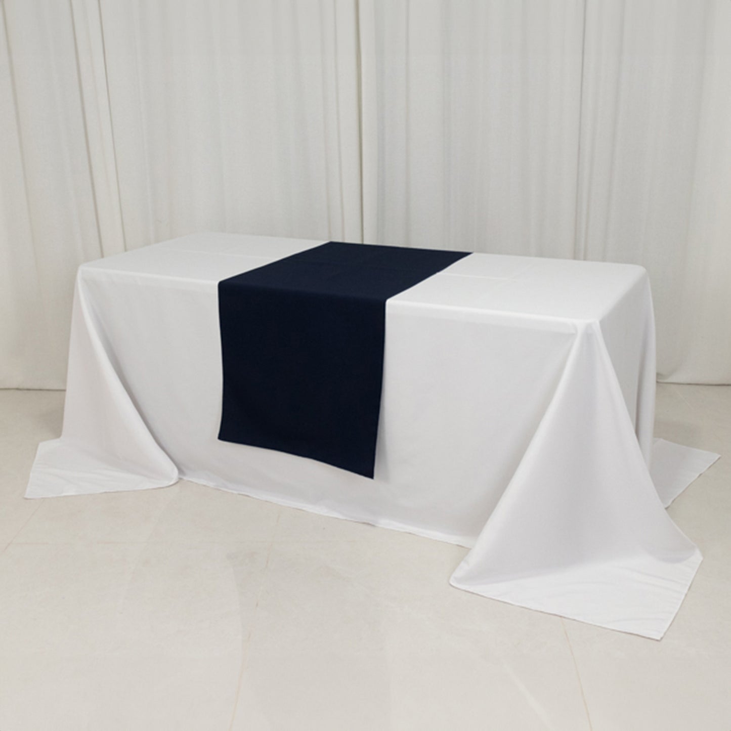 Navy Blue Wide Premium Polyester Table Runner, Printable Sublimation Blank Banner - 24"x72"