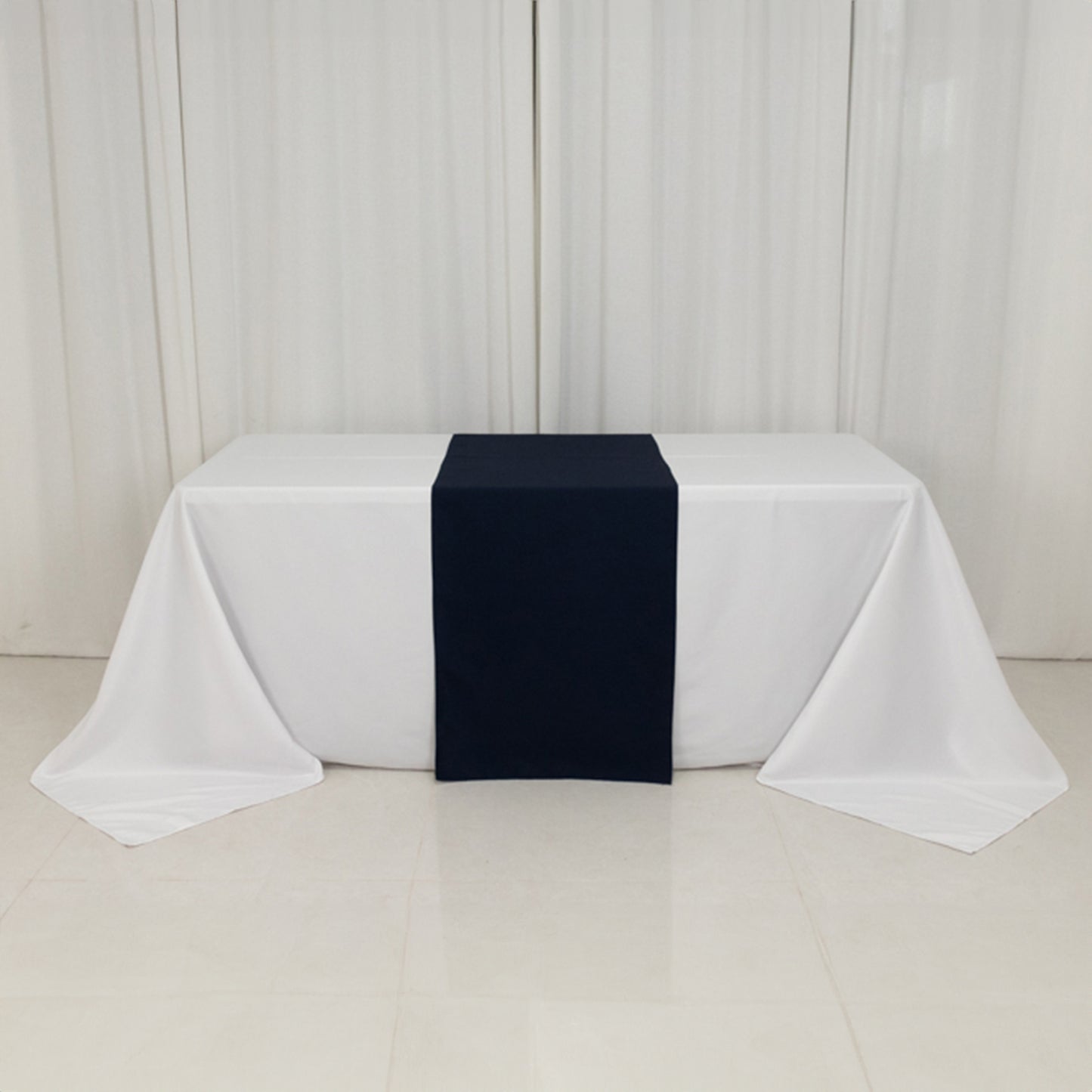 Navy Blue Wide Premium Polyester Table Runner, Printable Sublimation Blank Banner - 24"x72"