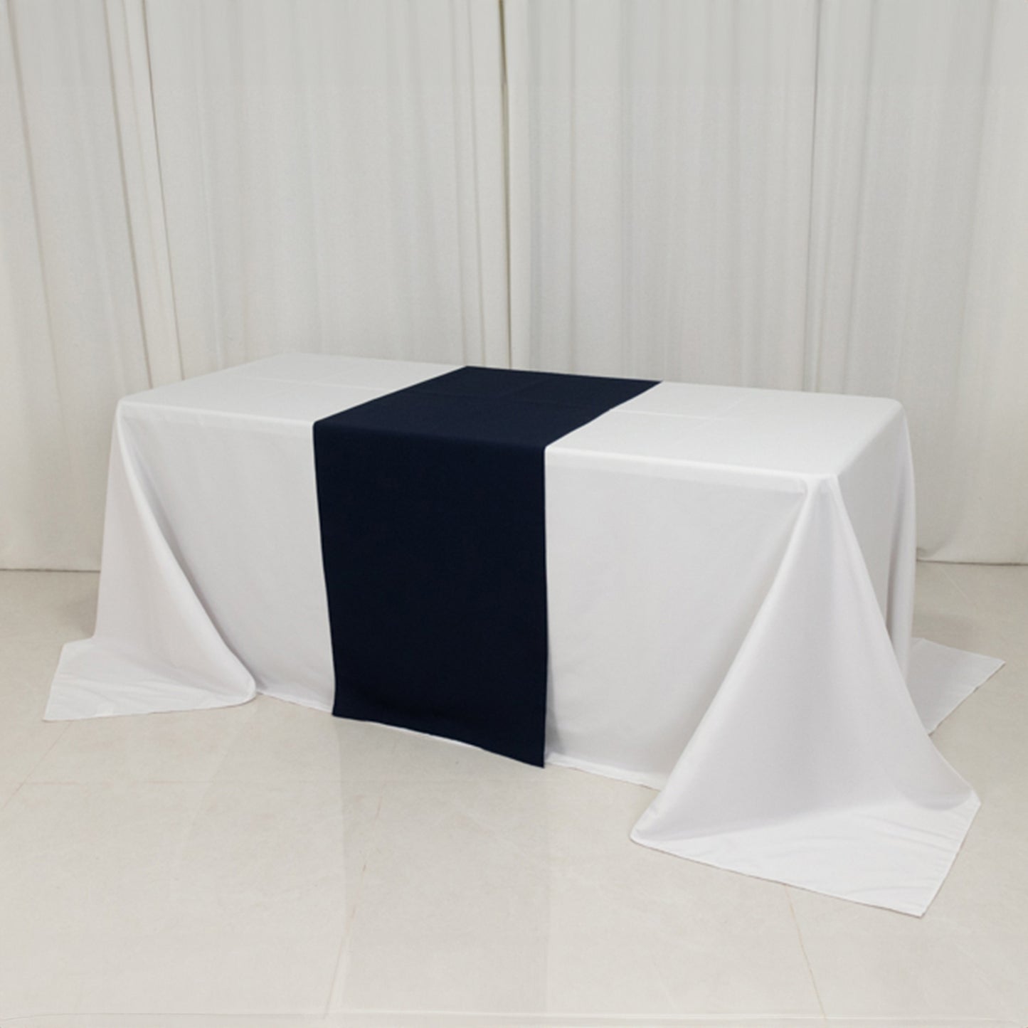 Navy Blue Wide Premium Polyester Table Runner, Printable Sublimation Blank Banner - 24"x72"