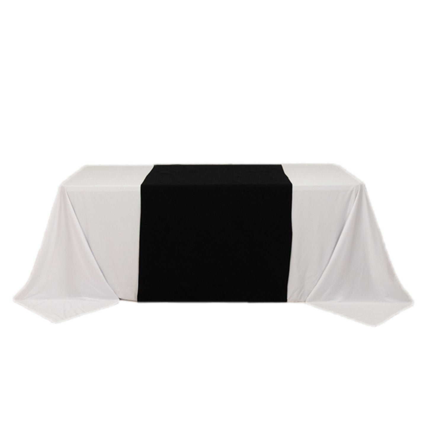 Black Wide Premium Polyester Table Runner, Printable Sublimation Blank Banner - 36"x72"