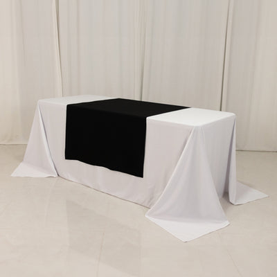 Seamless Black Polyester Table Runner