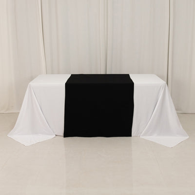 Premium Black Wide Polyester Table Runner