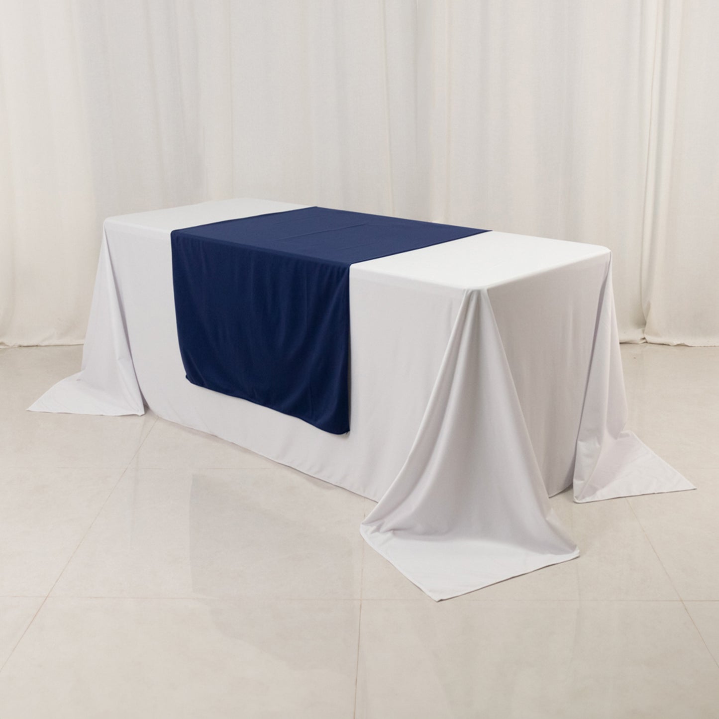 Navy Blue Wide Premium Polyester Table Runner, Printable Sublimation Blank Banner - 36"x72"