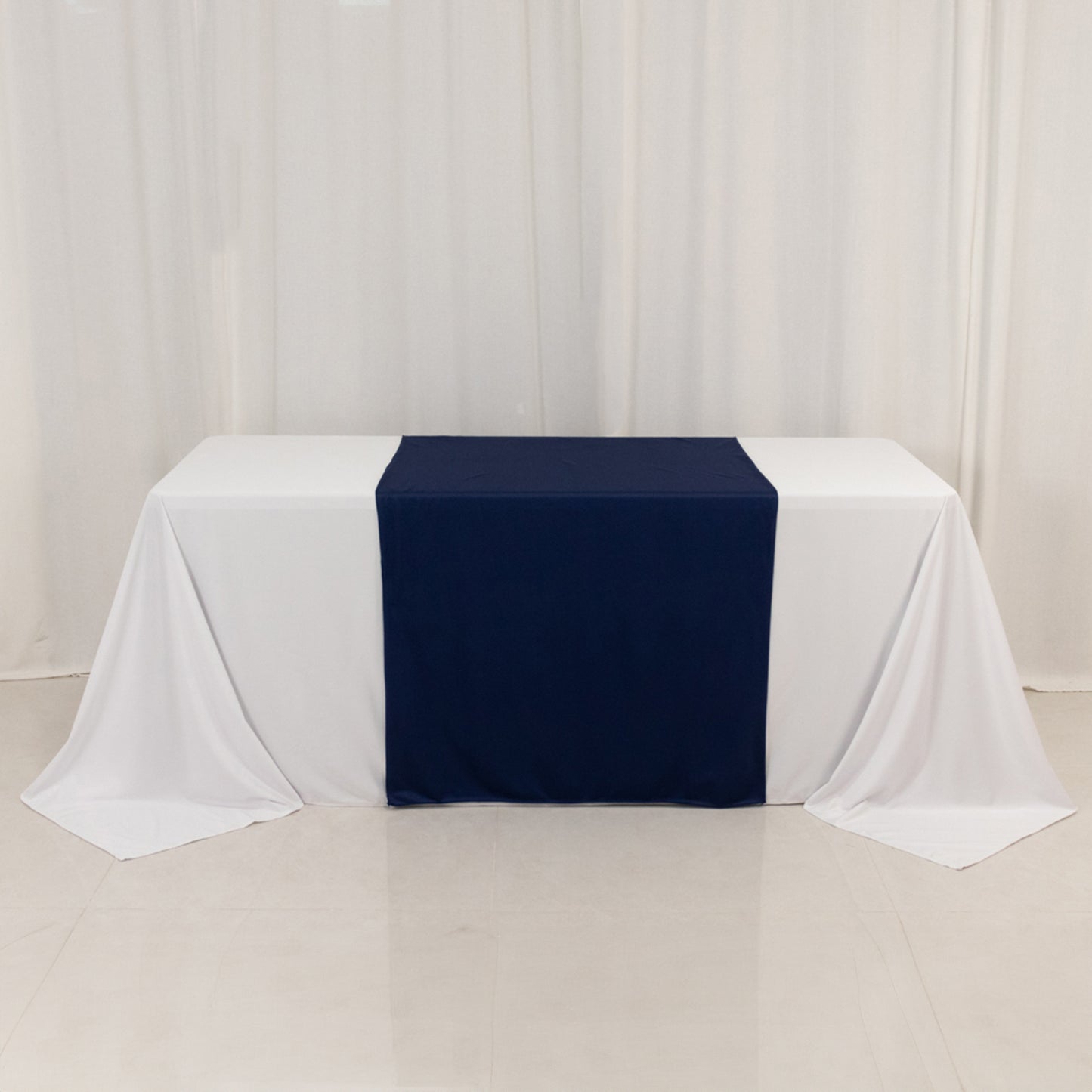 Navy Blue Wide Premium Polyester Table Runner, Printable Sublimation Blank Banner - 36"x72"