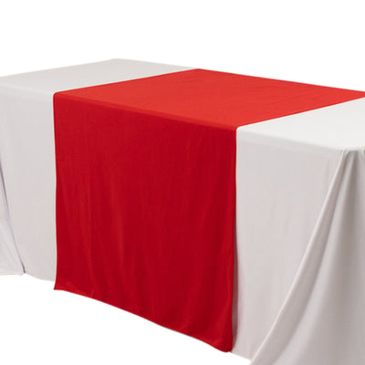 Versatile and Durable Red Polyester Table Runner