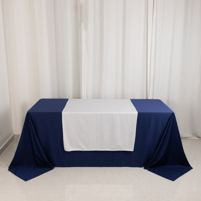 Premium White Wide Polyester Table Runner