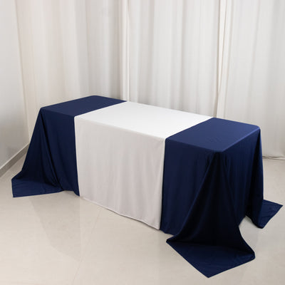 Versatile and Durable White Polyester Table Runner