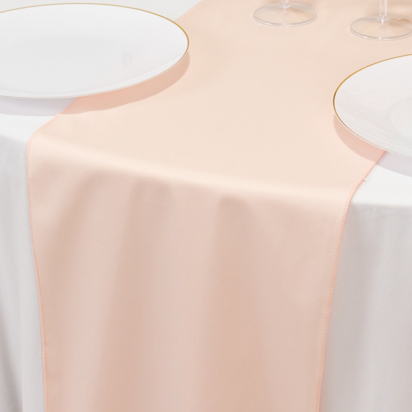 Blush Scuba Polyester Table Runner, Wrinkle Free Table Linen - 12"x108"