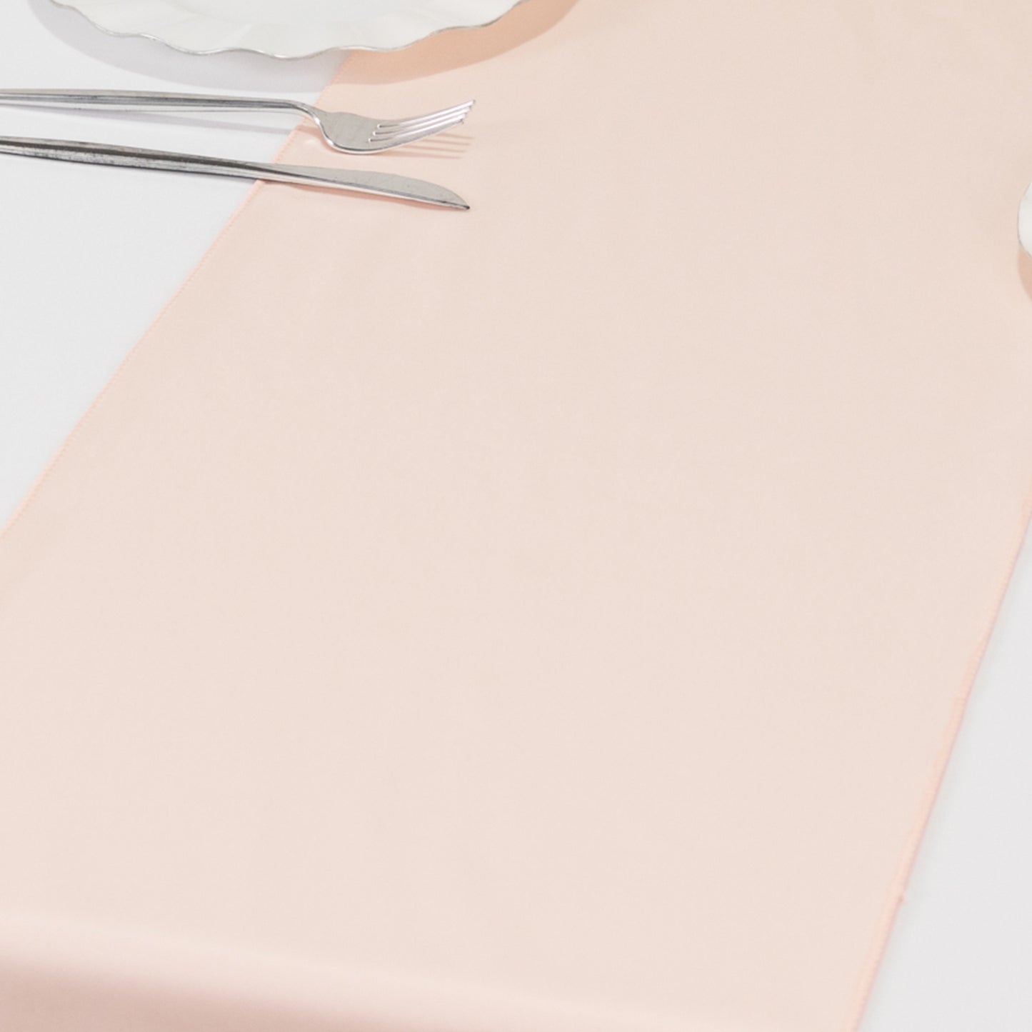 Blush Scuba Polyester Table Runner, Wrinkle Free Table Linen - 12"x108"