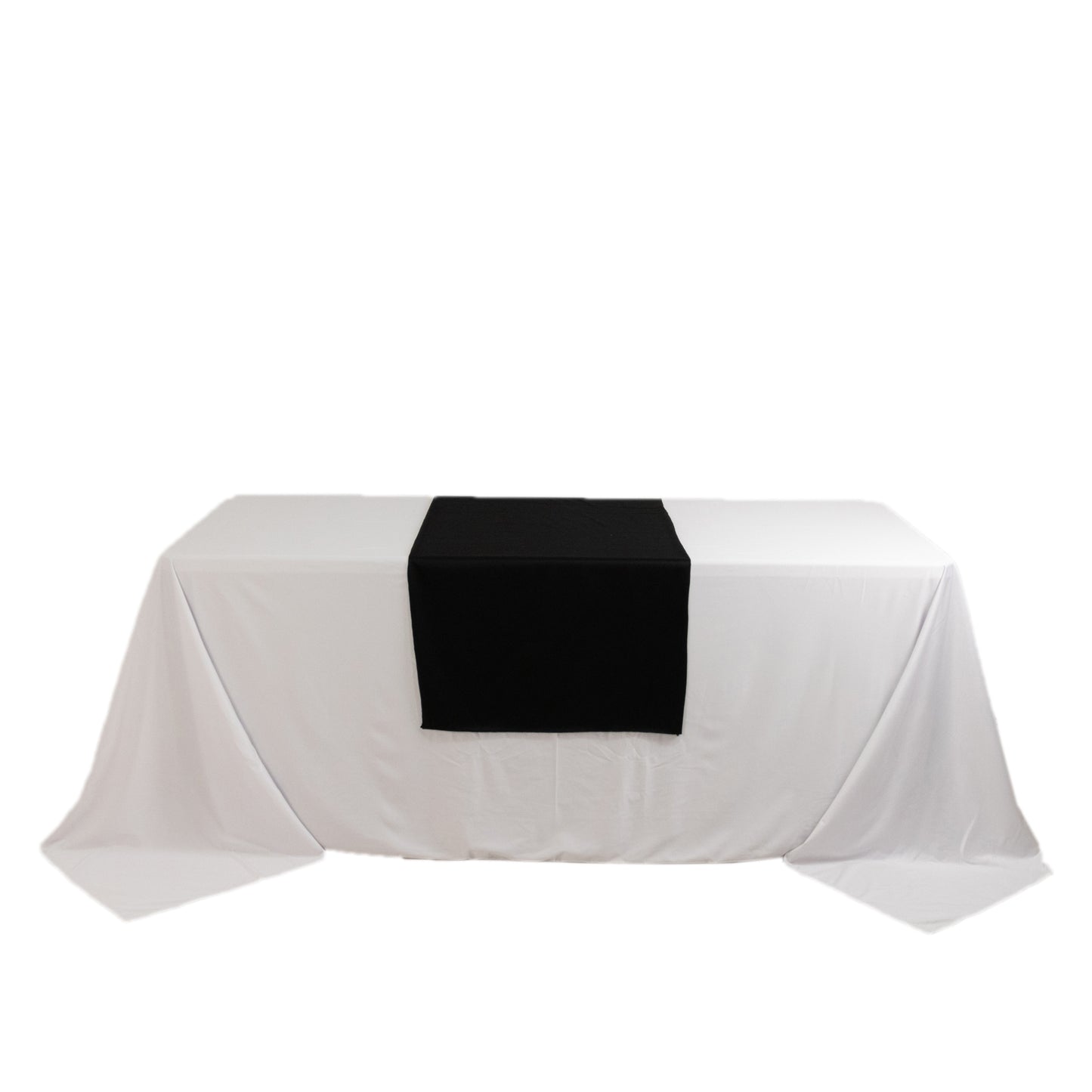Black Scuba Polyester Wide Table Runner, Wrinkle Free Trade Show Table Runner - 24"x72"