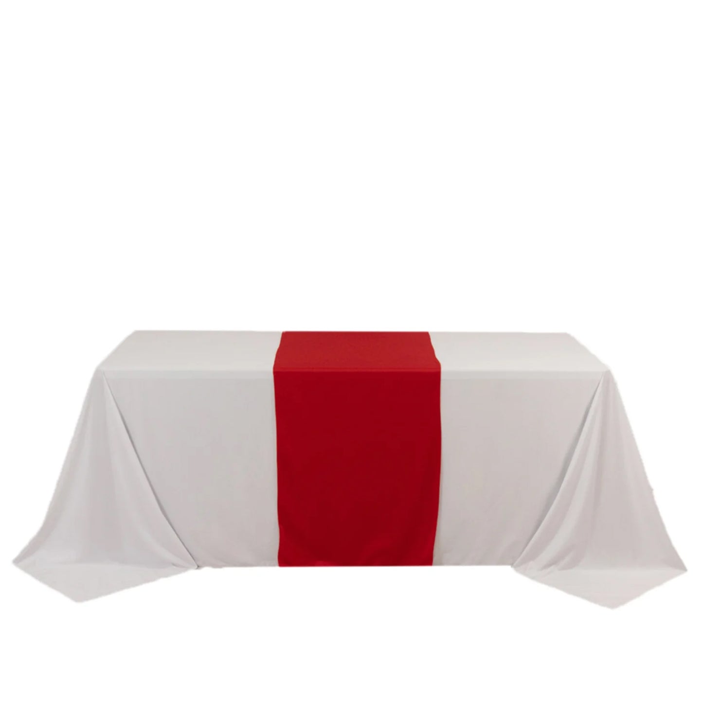 Red Scuba Polyester Wide Table Runner, Wrinkle Free Trade Show Table Runner - 24"x72"