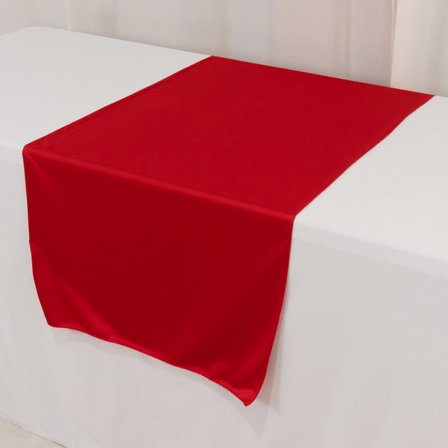 Red Scuba Polyester Wide Table Runner, Wrinkle Free Trade Show Table Runner - 24"x72"