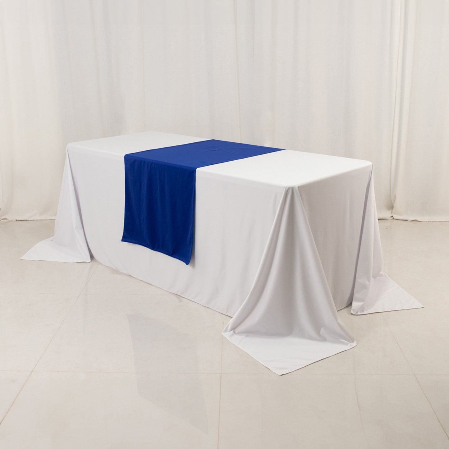 Royal Blue Premium Scuba Polyester Wide Table Runner, Wrinkle Free Trade Show Table Runner - 24"x72"