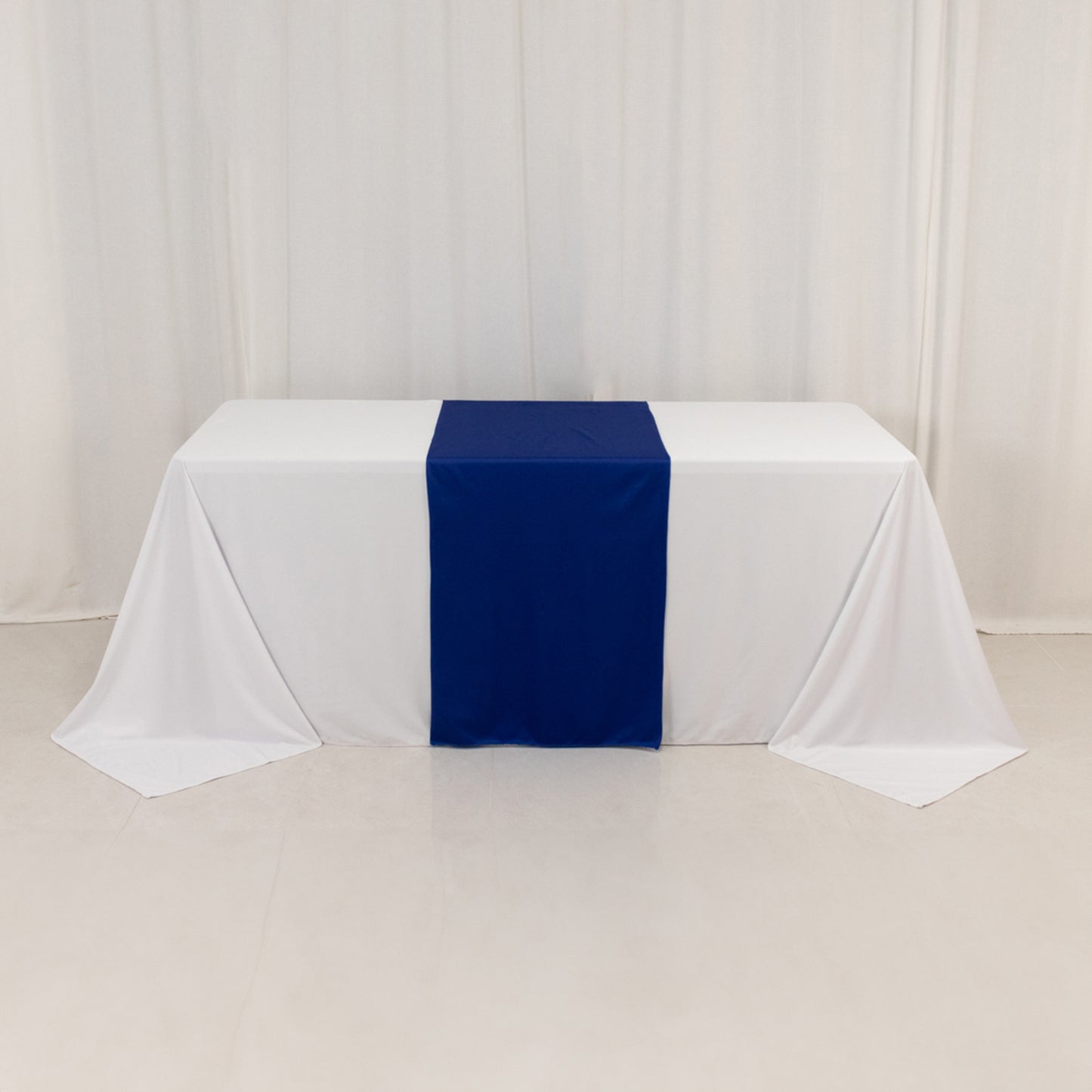 Royal Blue Premium Scuba Polyester Wide Table Runner, Wrinkle Free Trade Show Table Runner - 24"x72"