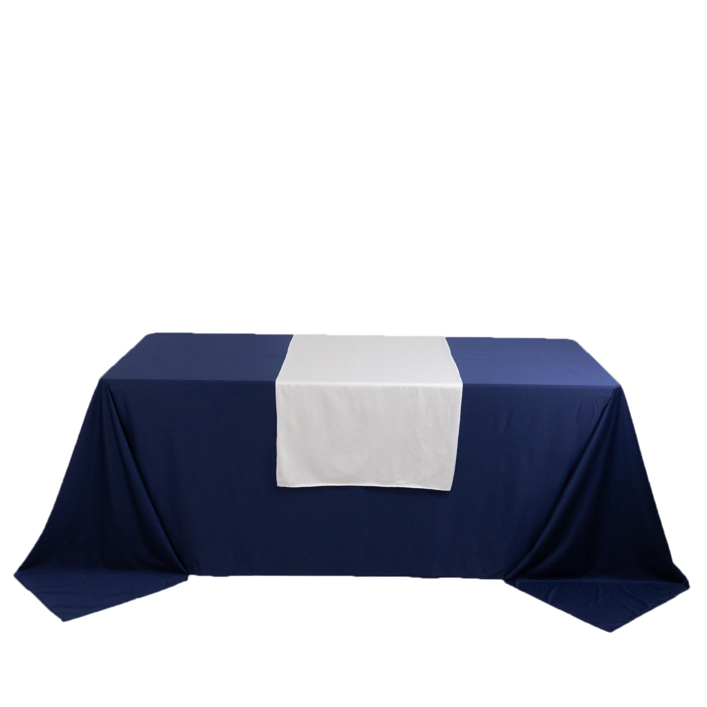 White Premium Scuba Polyester Wide Table Runner, Wrinkle Free Trade Show Table Runner - 24"x72"