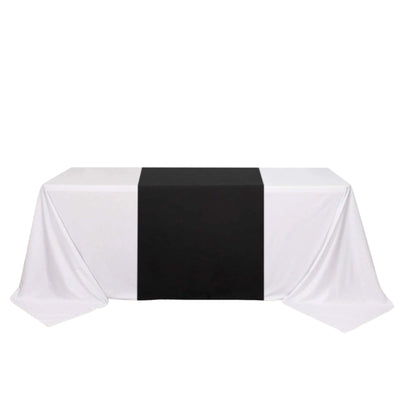 Elegant Black Scuba Polyester Table Runner