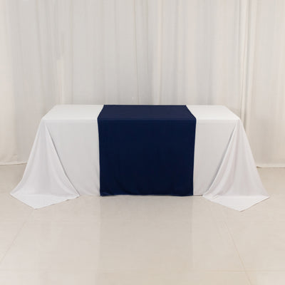 Stunning Navy Blue Scuba Polyester Table Runner