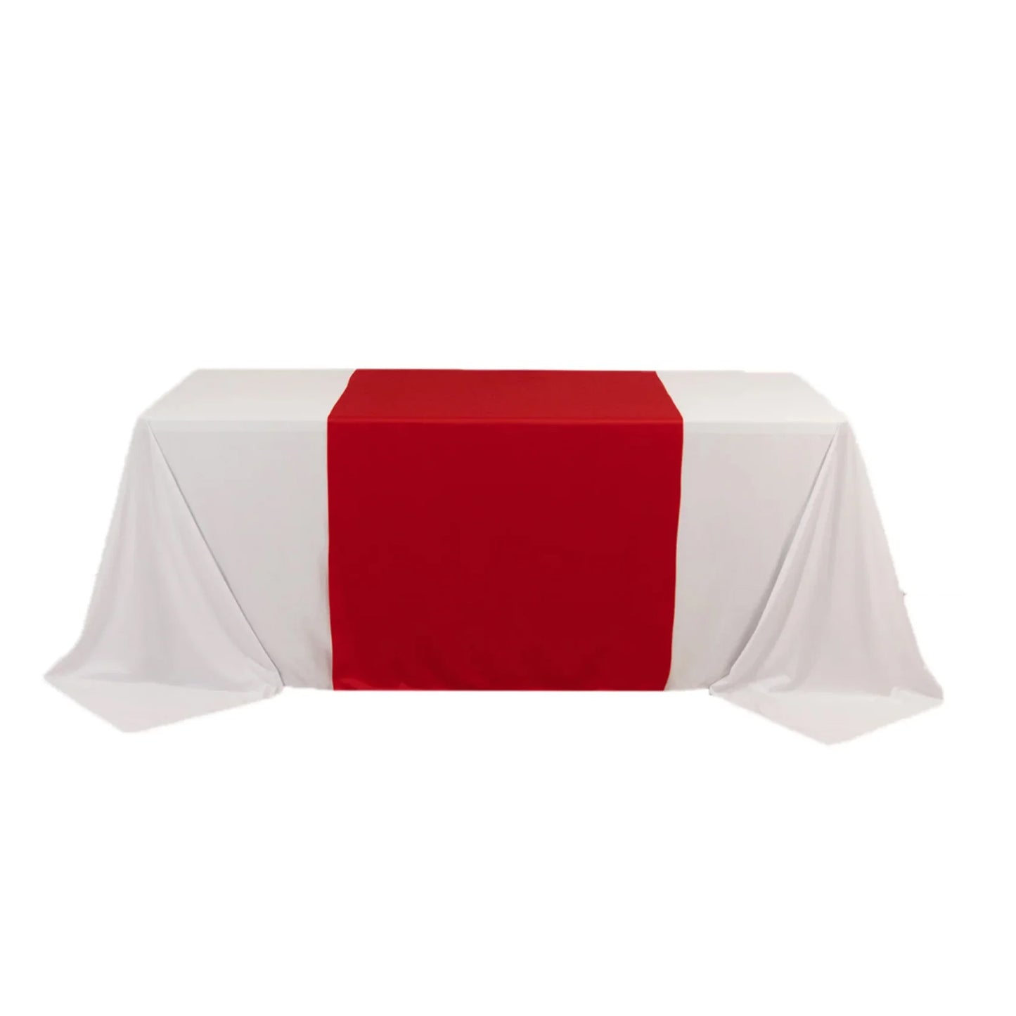 Red Scuba Polyester Wide Table Runner, Wrinkle Free Trade Show Table Runner - 36"x72"