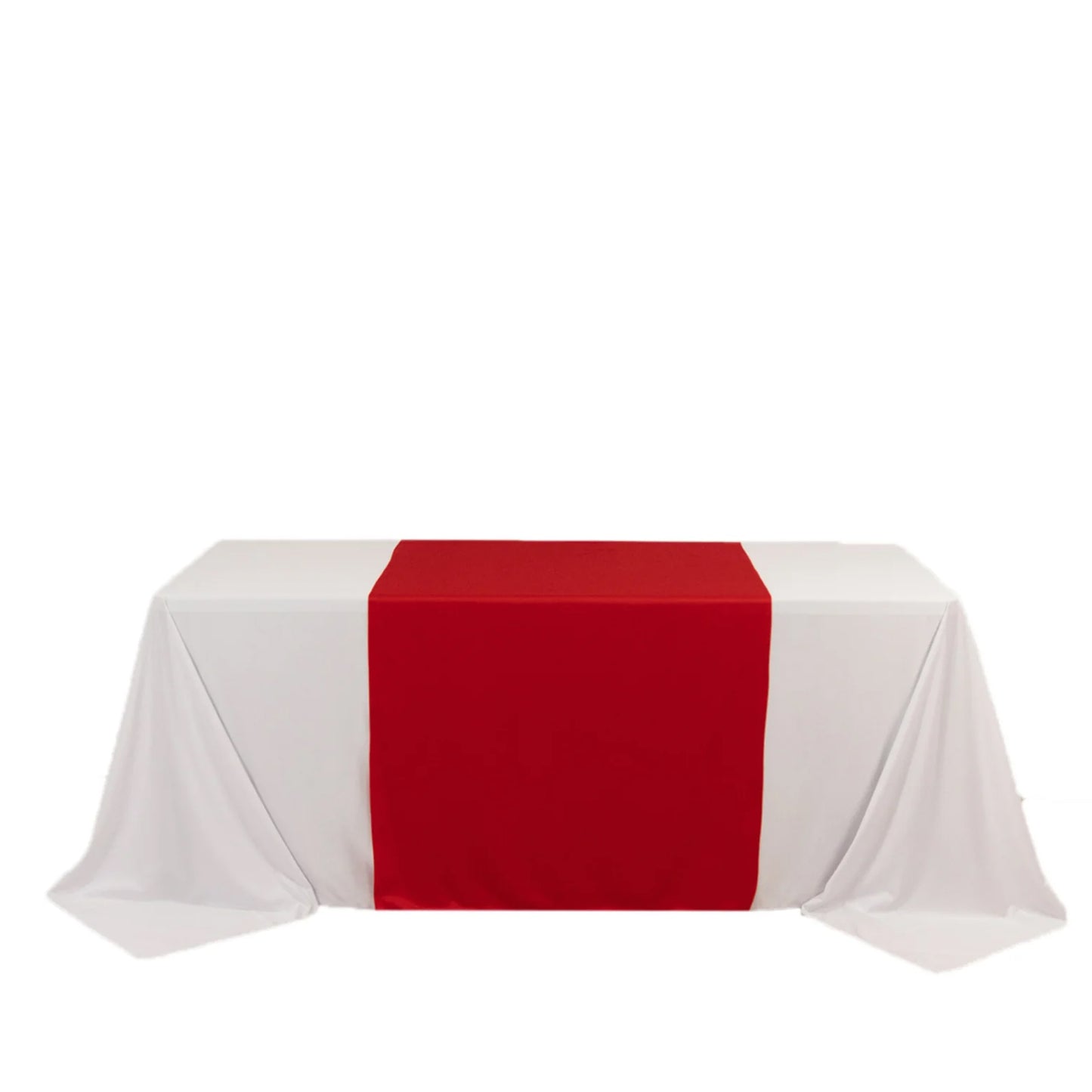 Red Premium Scuba Polyester Wide Table Runner, Wrinkle Free Trade Show Table Runner - 36"x72"