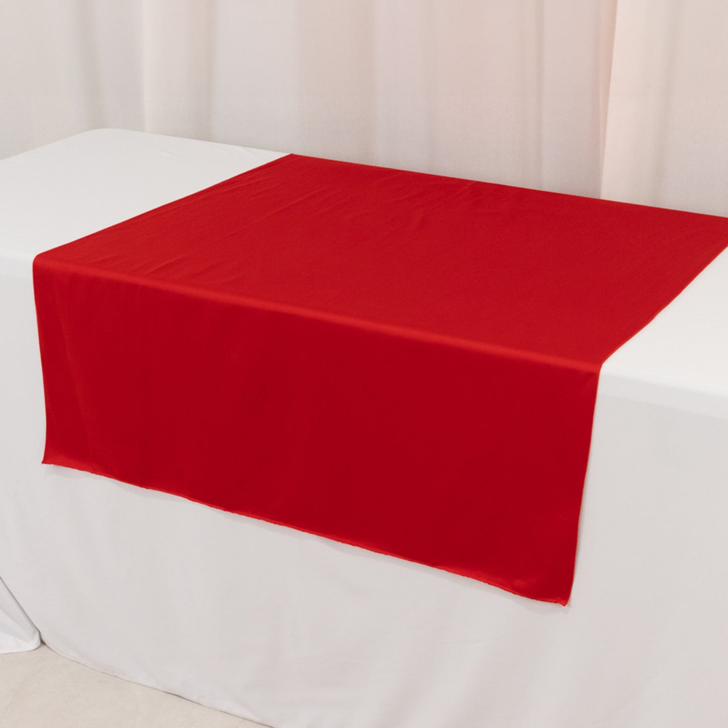 Red Premium Scuba Polyester Wide Table Runner, Wrinkle Free Trade Show Table Runner - 36"x72"