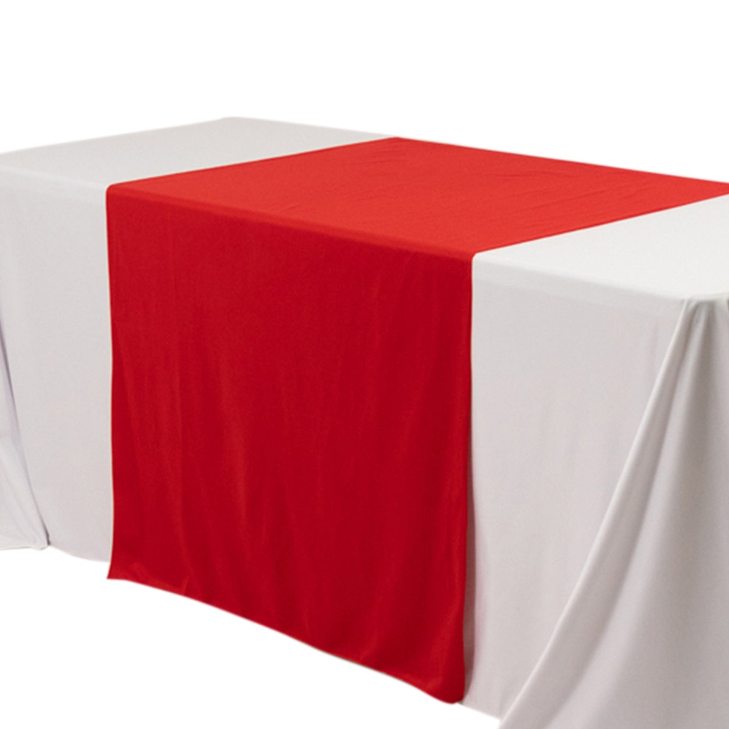 Red Premium Scuba Polyester Wide Table Runner, Wrinkle Free Trade Show Table Runner - 36"x72"