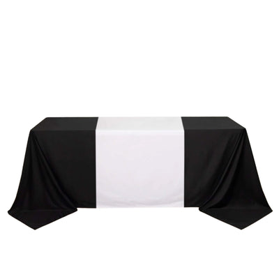 Elegant White Scuba Polyester Table Runner