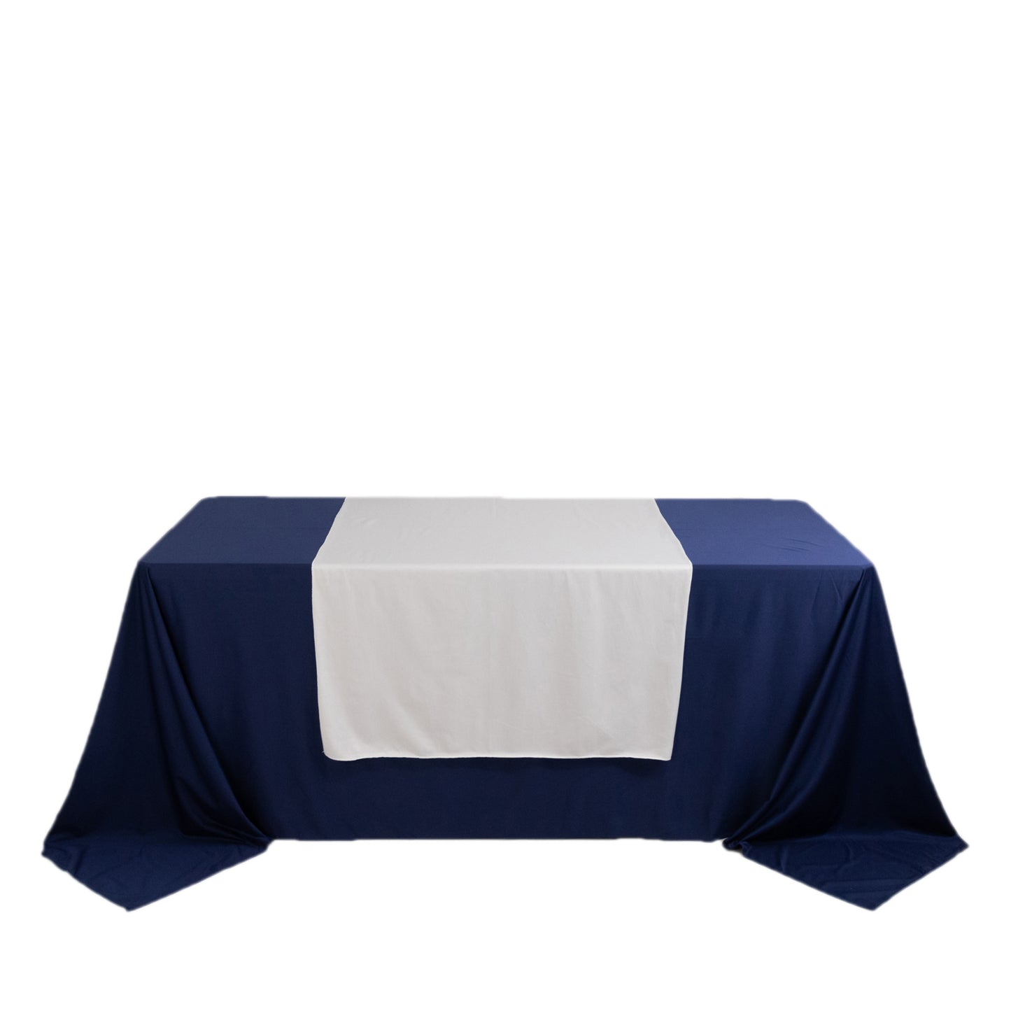 White Premium Scuba Polyester Wide Table Runner, Wrinkle Free Trade Show Table Runner - 36"x72"