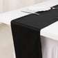 Black Scuba Polyester Table Runner, Wrinkle Free Table Linen - 12"x108"