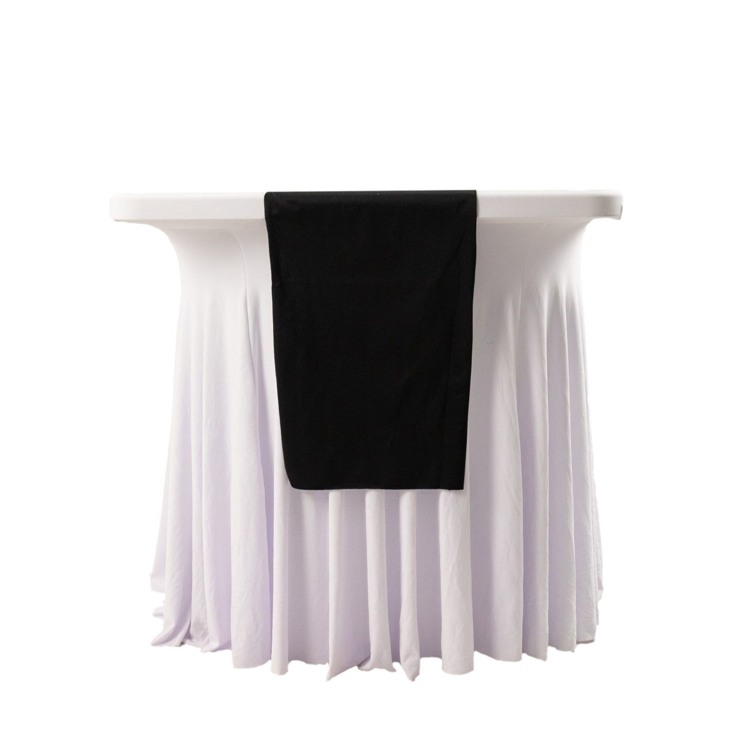 Black Premium Scuba Polyester Table Runner, Wrinkle Free Table Linen - 12"x108"