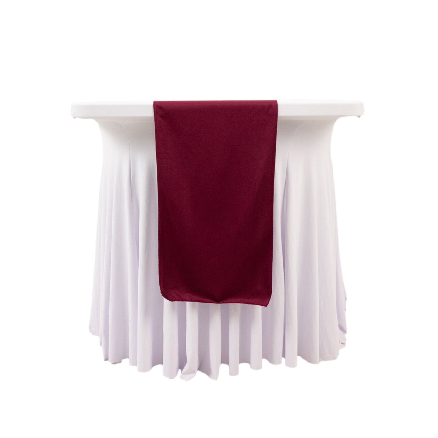 Burgundy Scuba Polyester Table Runner, Wrinkle Free Table Linen - 12"x108"