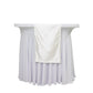 Pearl white scuba table runner with rhinestone accents on a white table.