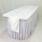 Pearl white scuba table runner with rhinestone accents on a white table.