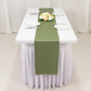 Dusty Sage Green Scuba Polyester Table Runner, Wrinkle Free Table Linen - 12"x108"
