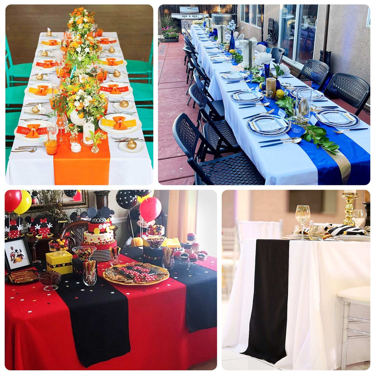 Premium Scuba Polyester Table Runner, Wrinkle Free Table Linen - 12"x108"