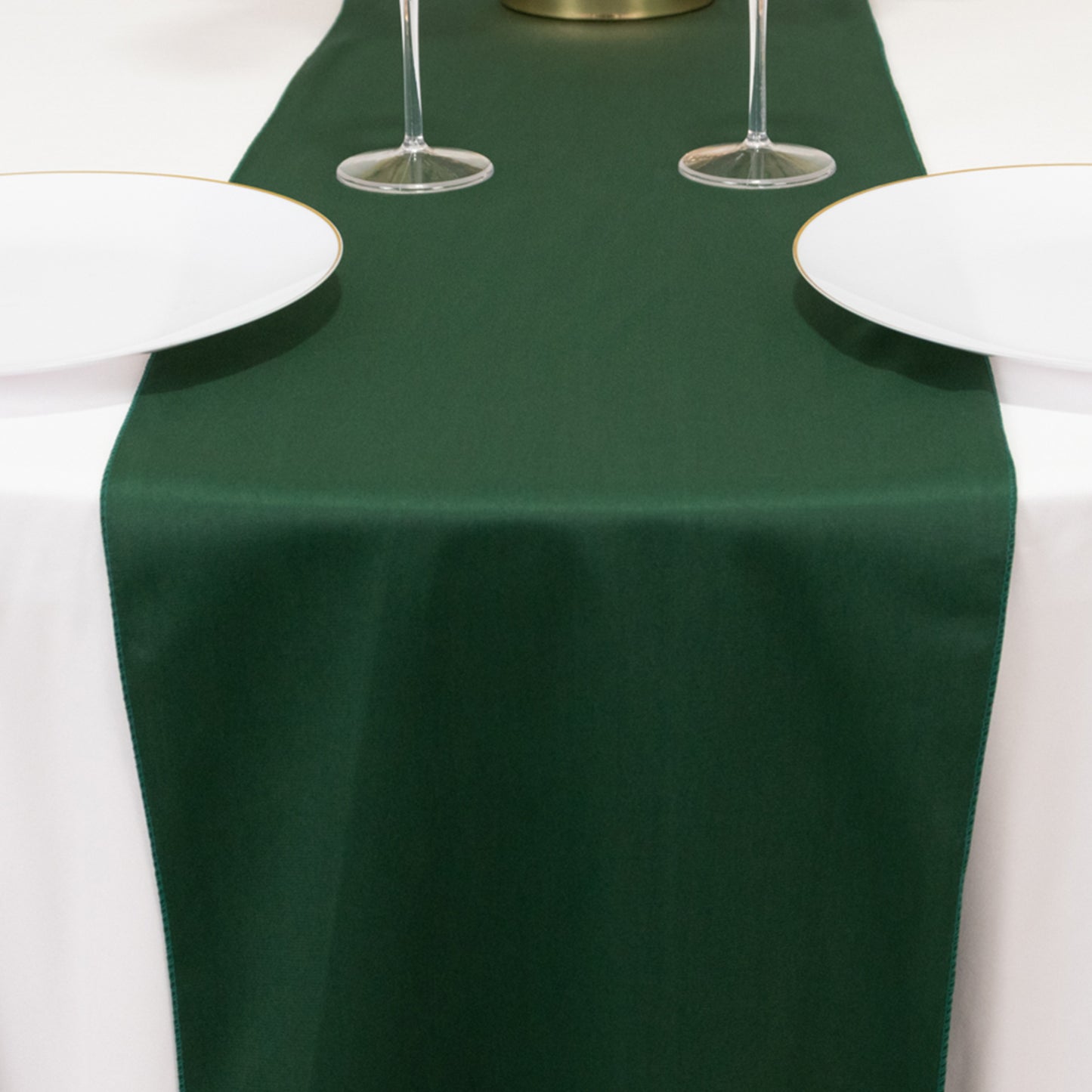 Hunter Emerald Green Premium Scuba Polyester Table Runner, Wrinkle Free Table Linen - 12"x108"