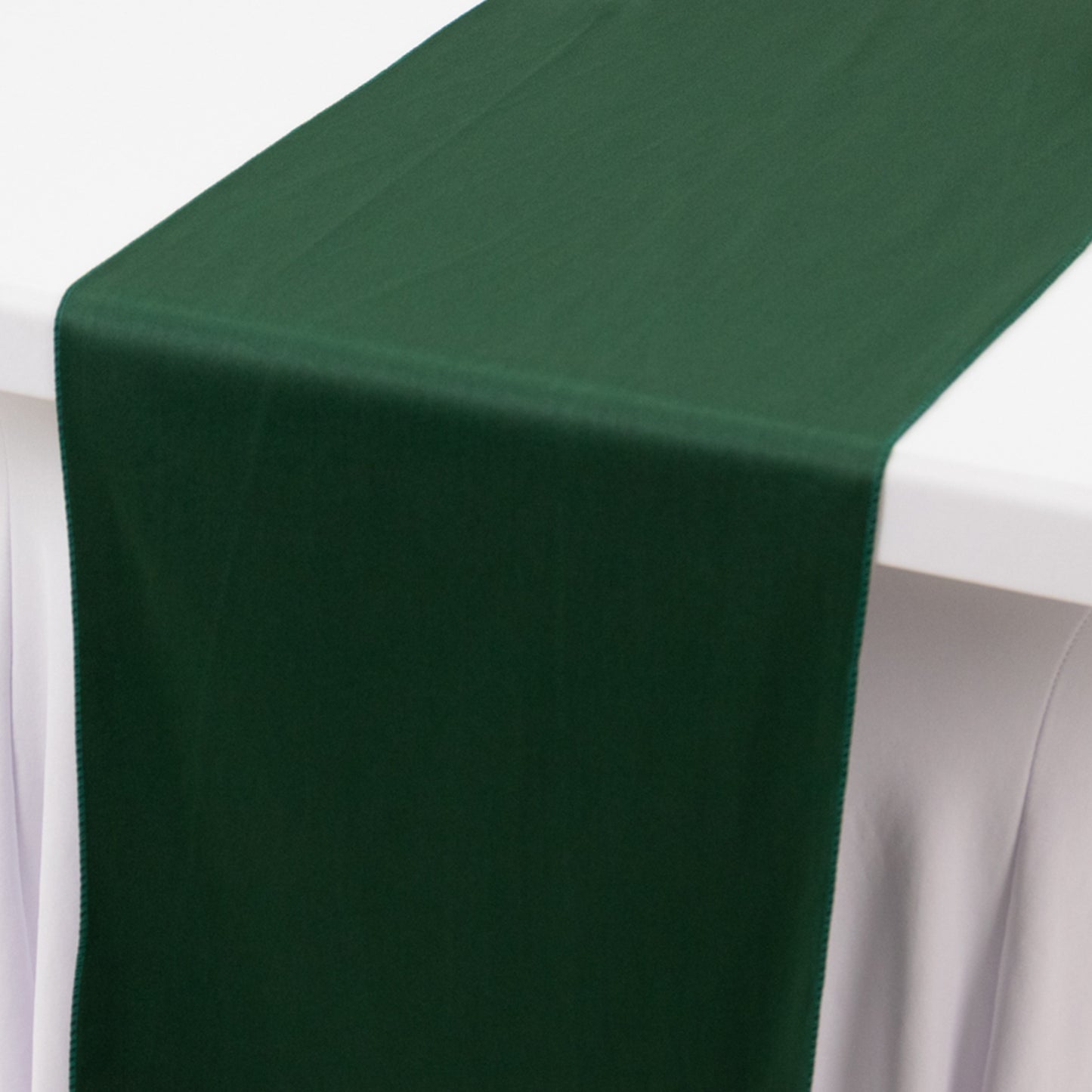 Hunter Emerald Green Premium Scuba Polyester Table Runner, Wrinkle Free Table Linen - 12"x108"