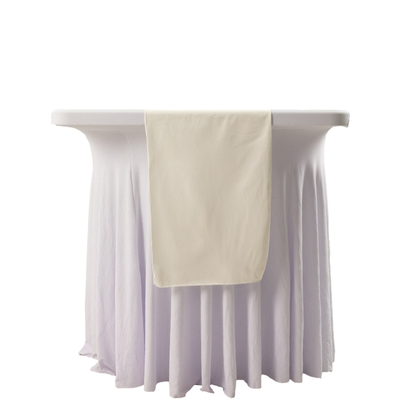 Ivory Scuba Polyester Table Runner, Wrinkle Free Table Linen - 12"x108"