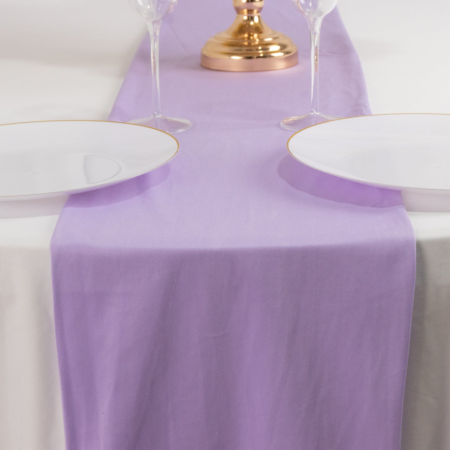 Lavender Lilac Scuba Polyester Table Runner, Wrinkle Free Table Linen - 12"x108"