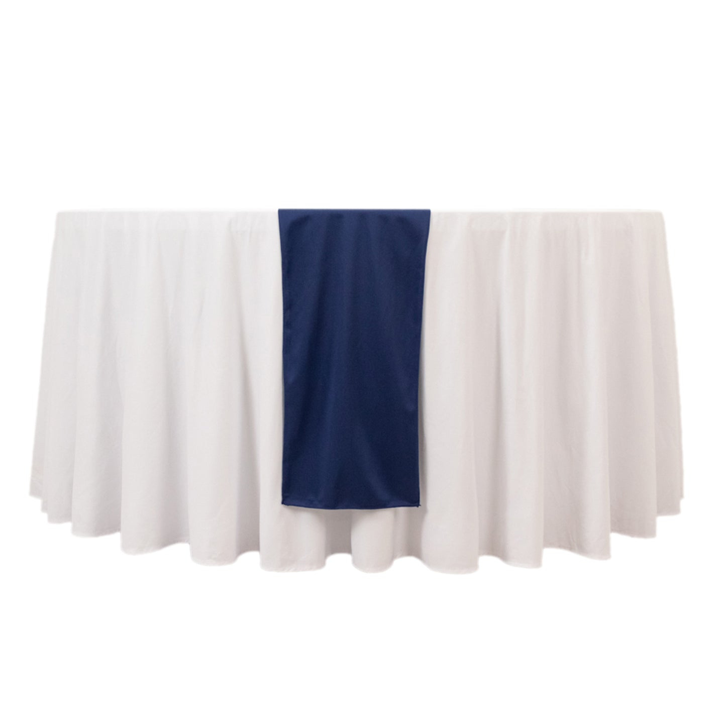 Navy Blue Scuba Polyester Table Runner, Wrinkle Free Table Linen - 12"x108"