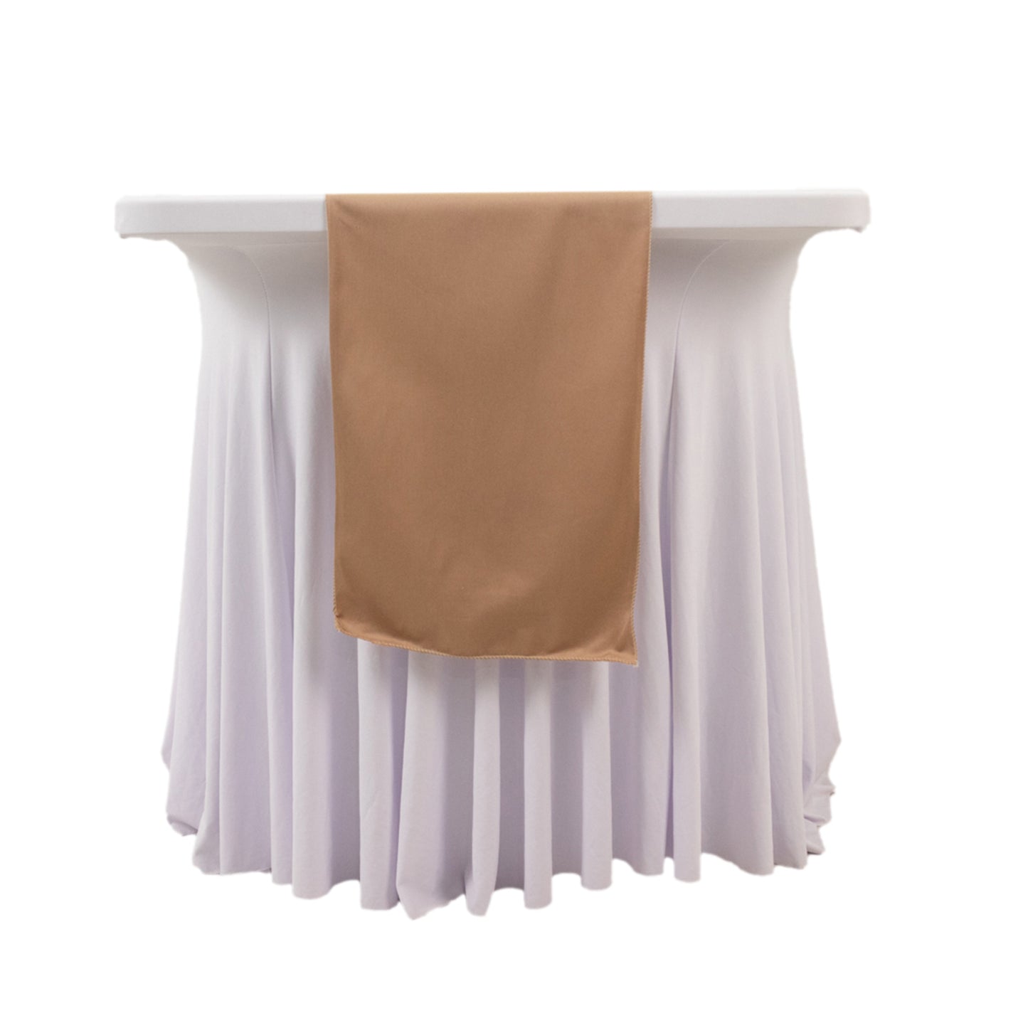 Nude Premium Scuba Polyester Table Runner, Wrinkle Free Table Linen - 12"x108"