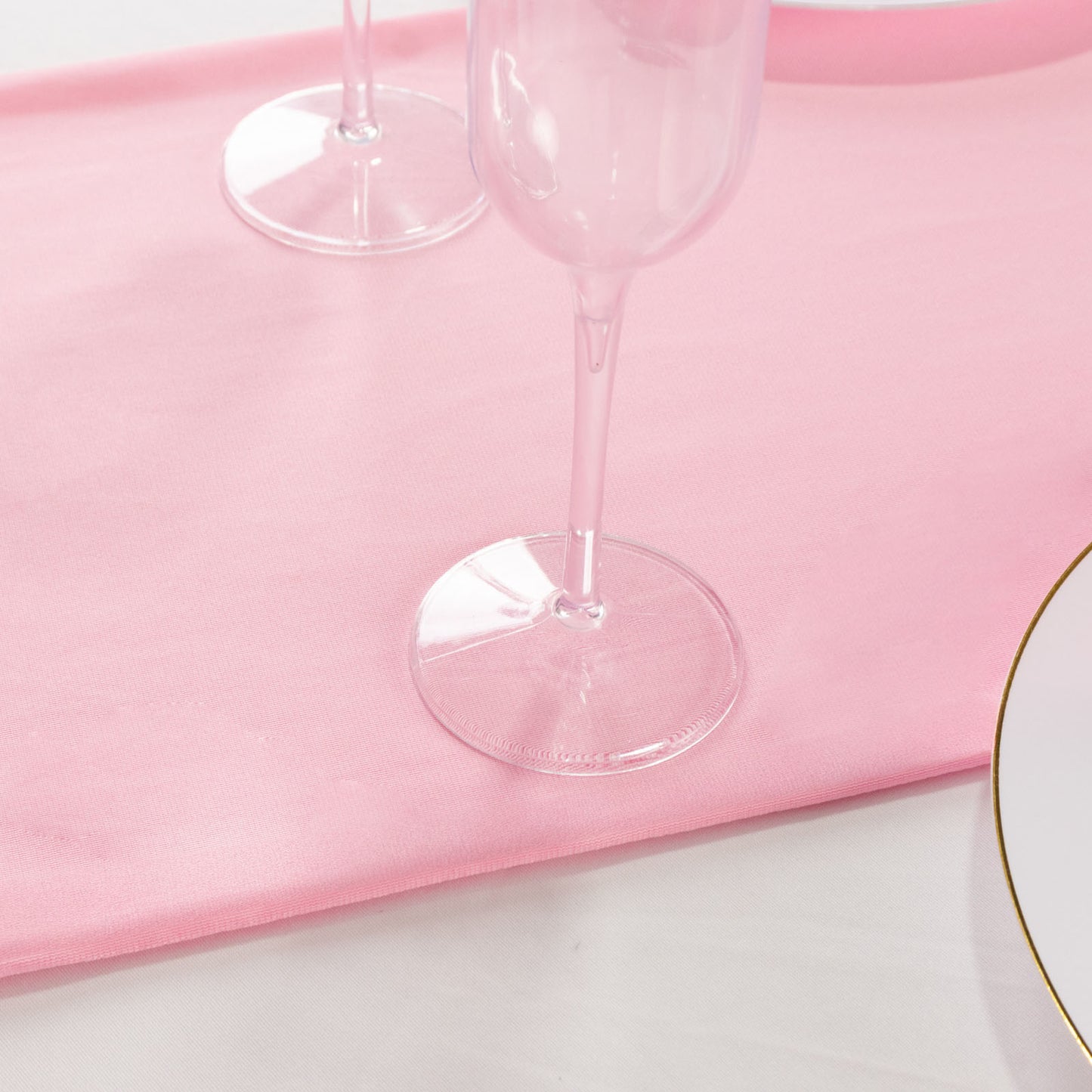 Pink Premium Scuba Polyester Table Runner, Wrinkle Free Table Linen - 12"x108"