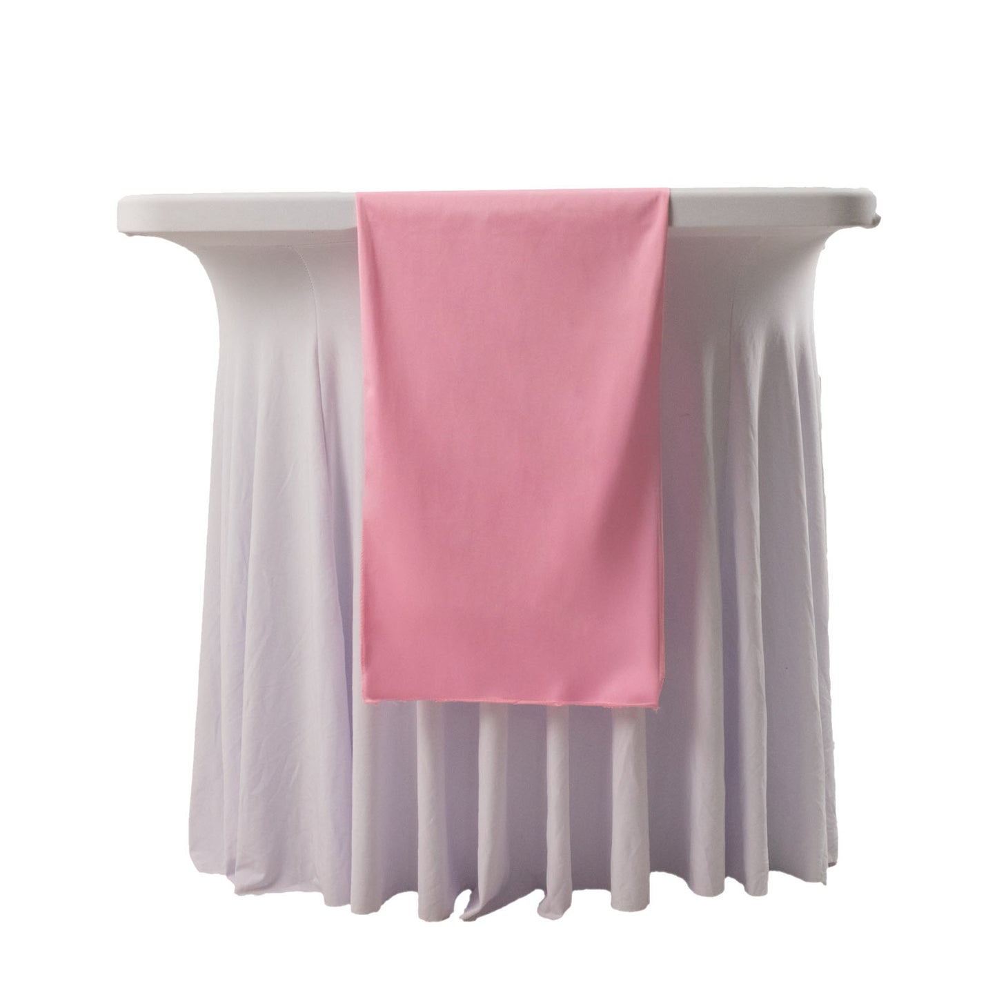 Pink Premium Scuba Polyester Table Runner, Wrinkle Free Table Linen - 12"x108"